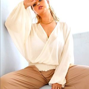 NWOT Shein Bishop Sleeve Blouse